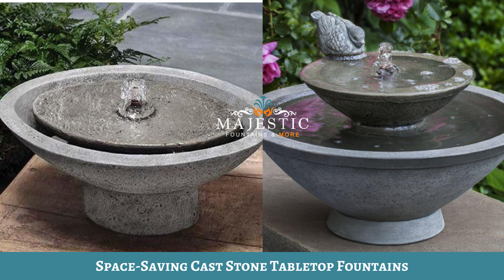 Space-Saving Cast Stone Tabletop Fountains