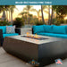 Belize Rectangle Fire Table in GFRC Concrete - Majestic Fountains