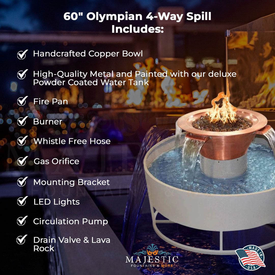 The Outdoor Plus Cazo 360 Fire & Water Bowl in Smooth Patina Copper