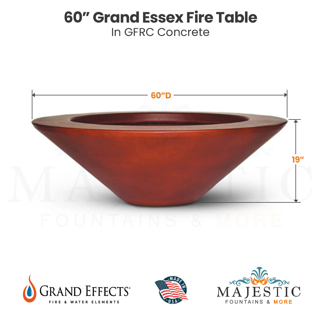 60 Grand Essex Fire Table - Majestic Fountains