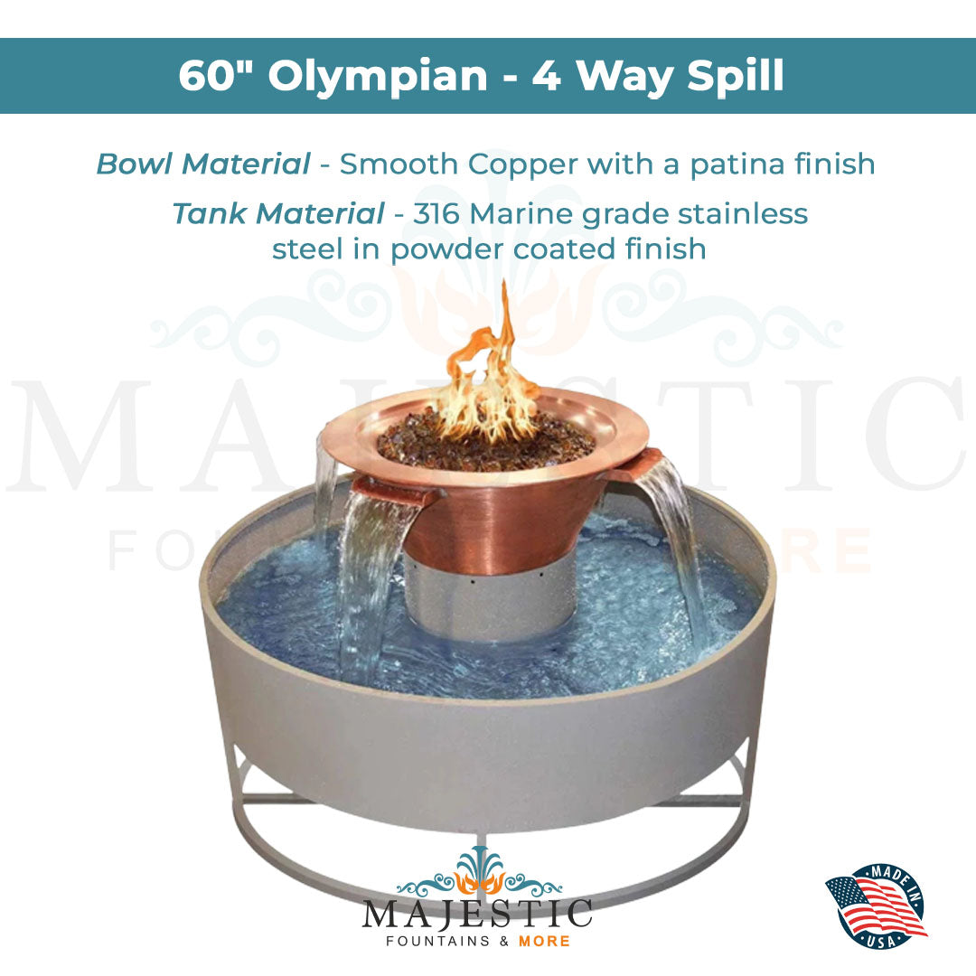 The Outdoor Plus Cazo 360 Fire & Water Bowl in Smooth Patina Copper