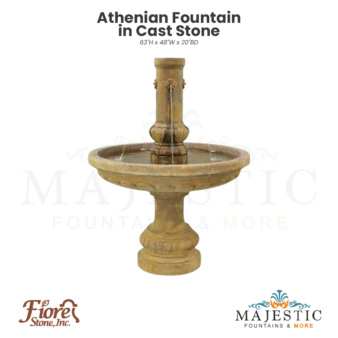 Athenian Fountain in Cast Stone - Majestic Fountains