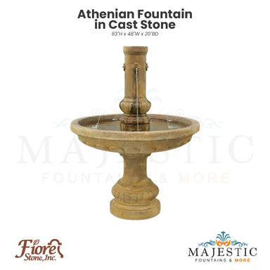 Athenian Fountain in Cast Stone - Majestic Fountains