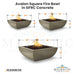 Avalon Square Fire Bowl in GFRC Concrete Size - Majestic Fountains