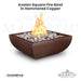 TOP Fires Avalon Square Fire Bowl in Hammered Copper by The Outdoor Plus - Majestic Fountains