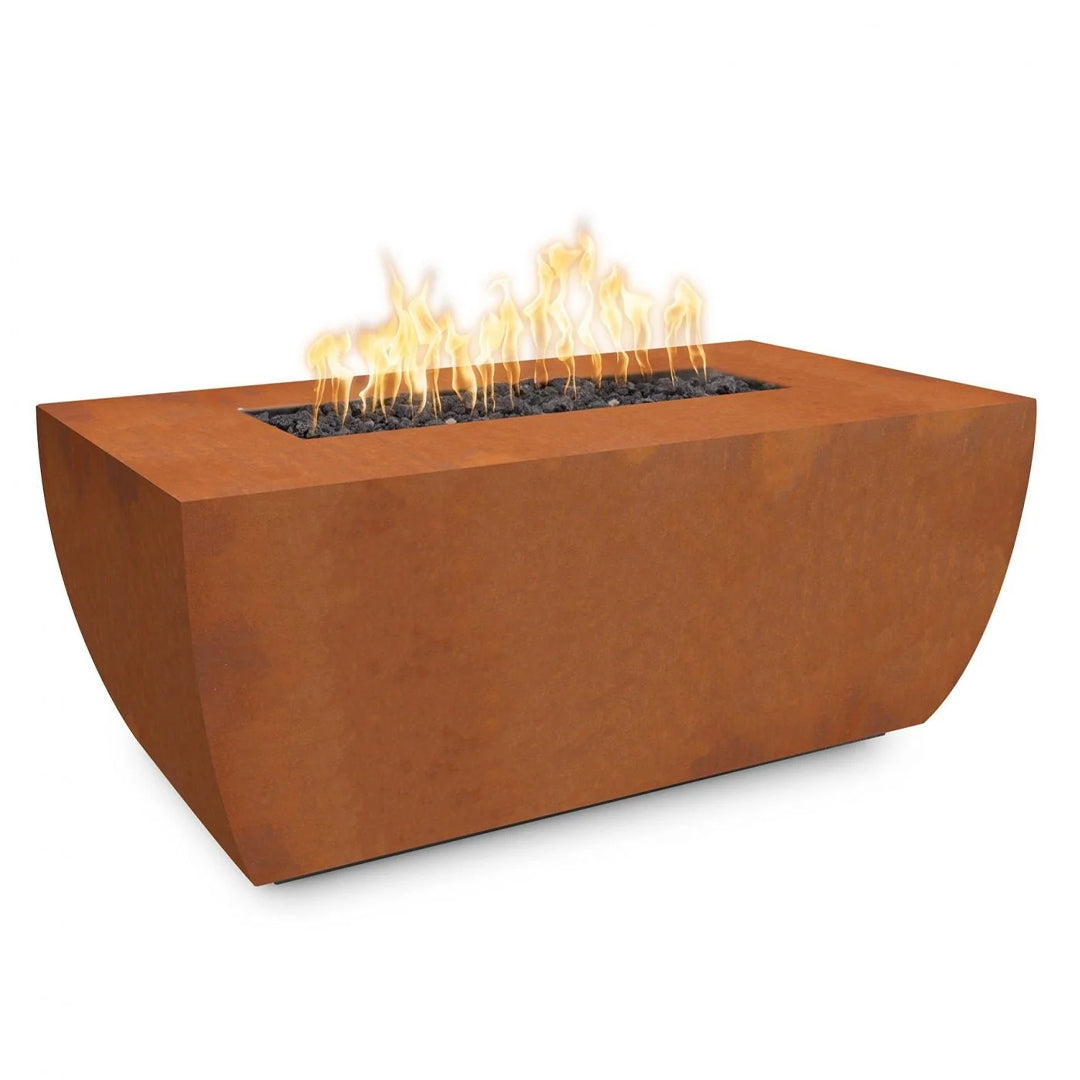 The Outdoor Plus Avalon linear 15" Tall Metal Fire Pit + Free Cover