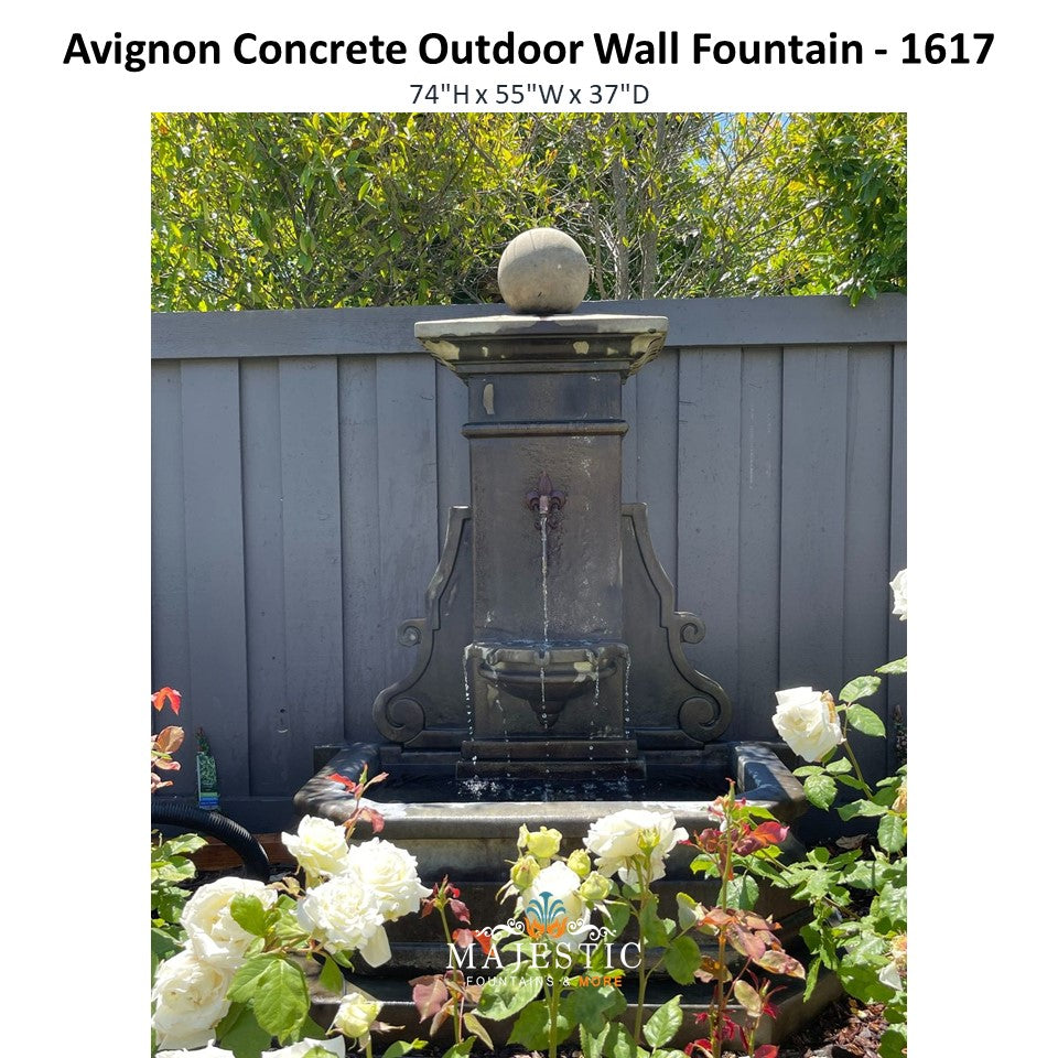 Avignon Concrete Outdoor Wall Fountain - 1617