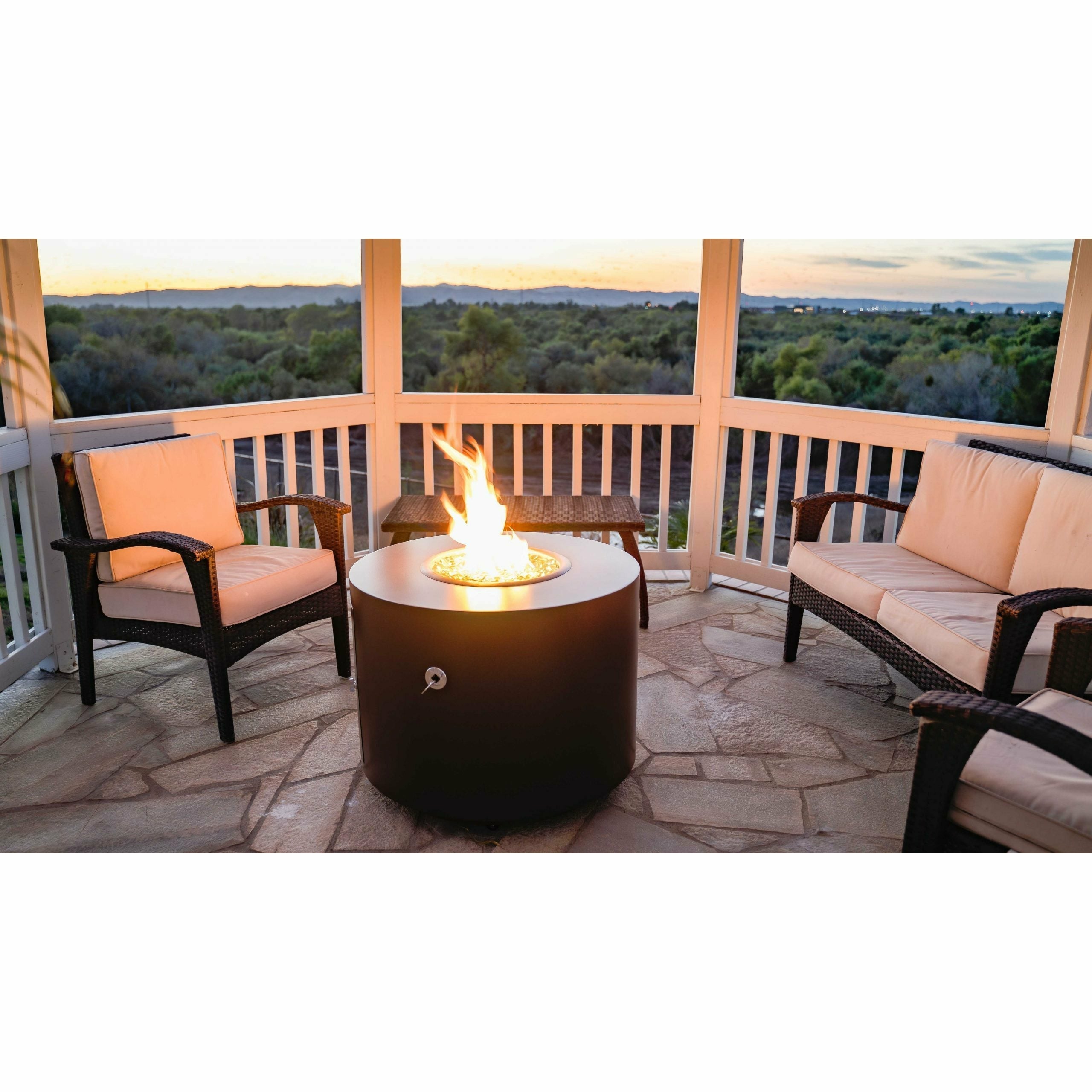 TOP Fires Beverly Fire Pit in Corten Steel  by The Outdoor Plus - Majestic Fountains