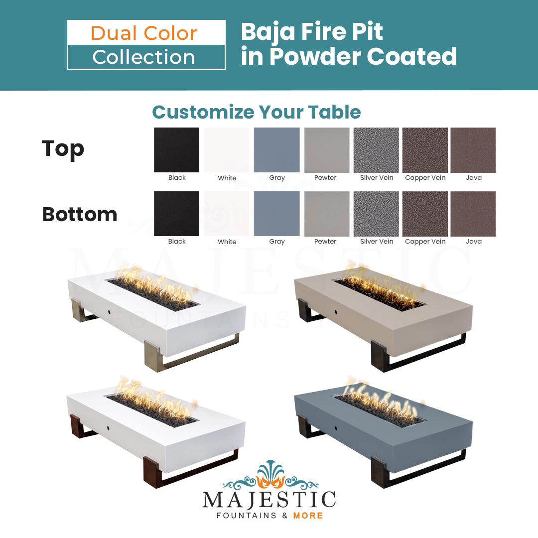 The Outdoor Plus Baja Fire Pit in Powder Coated Steel - Majestic Fountains and More