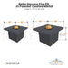 Bella Square Fire Pit in Powder Coated Metal - Majestic Fountains and More