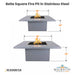 Plus Bella Square Fire Pit in Stainless Steel Size -  Majestic Fountains