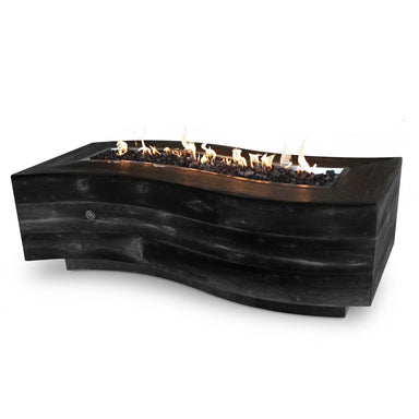 Big Sur Fire Pit in Wood Grain GFRC Concrete - Majestic Fountains