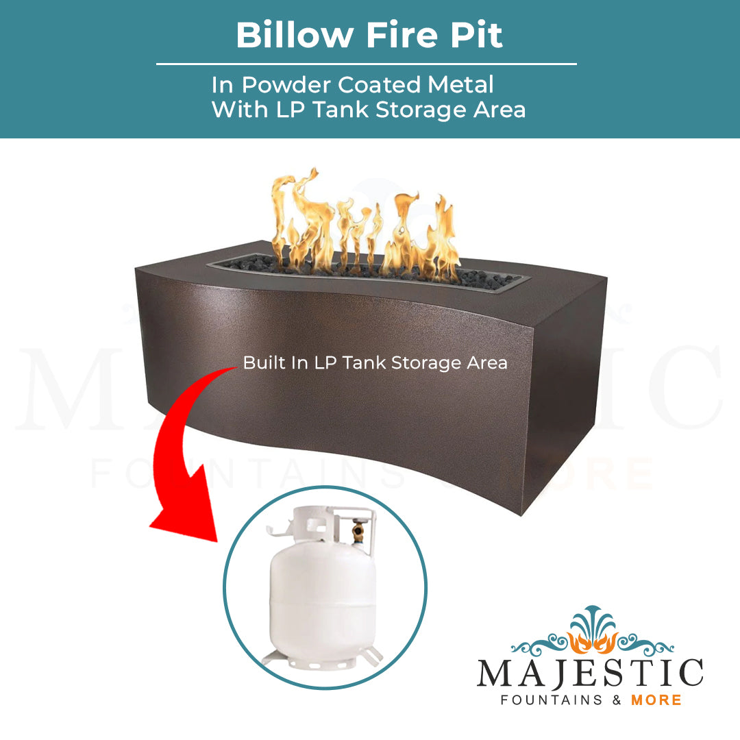 Billow Fire Pit in Powder Coated Metal - Majestic Fountains