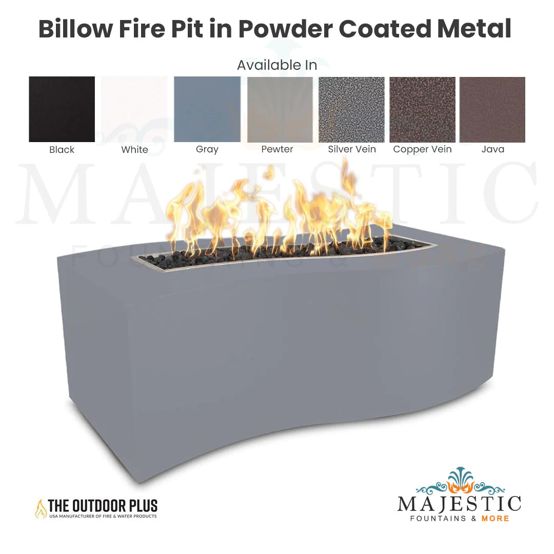 Billow Fire Pit in Powder Coated Metal - Majestic Fountains and More