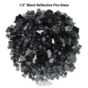 Black Reflective Fire Glass - Majestic Fountains.