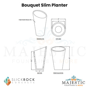 Bouquet Slim Planter - Majestic Fountains