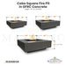 Cabo Square Fire Pit in GFRC Concrete Size - Majestic Fountains