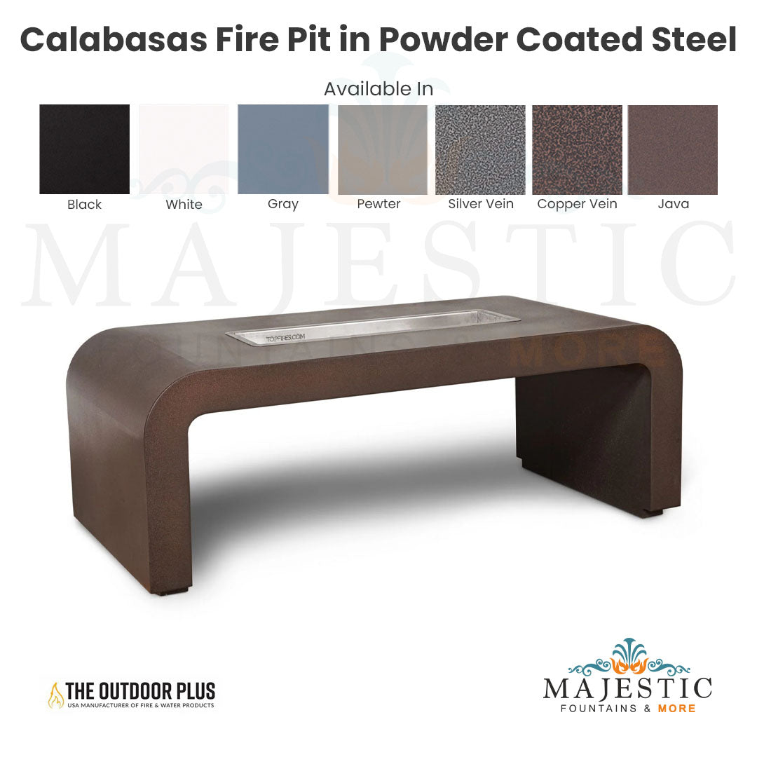 Calabasas Fire Pit in Powder Coated Steel - Majestic Fountains and More