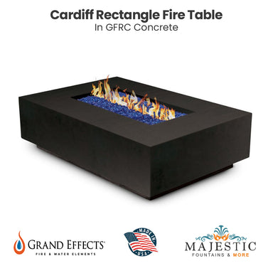 Cardiff Rectangle Fire Table - Majestic Fountains