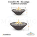 Cazo Fire Pit - No Ledge - in GFRC concrete Size - Majestic Fountains