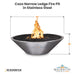 Cazo Narrow Ledge Fire Pit in Stainless Steel Size - Majestic Fountains