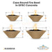 Cazo Round Fire Bowl in GFRC Concrete Size - Majestic Fountains