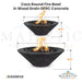 Cazo Round Fire Bowl in Wood Grain GFRC Concrete Size  - Majestic Fountains