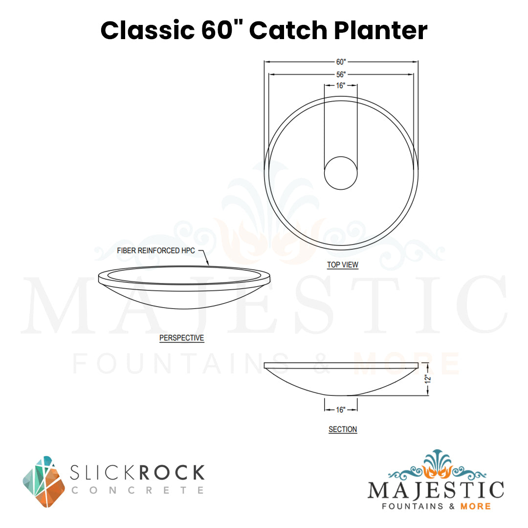 Classic 60 Catch Planter - Majestic Fountains