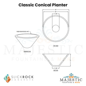 Classic Conical Planter - Majestic Fountains