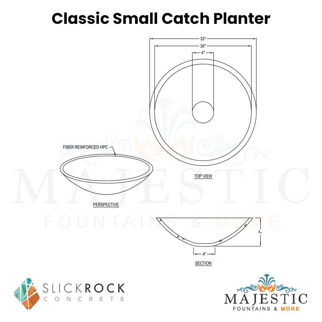 Classic Small Catch Planter - Majestic Fountains