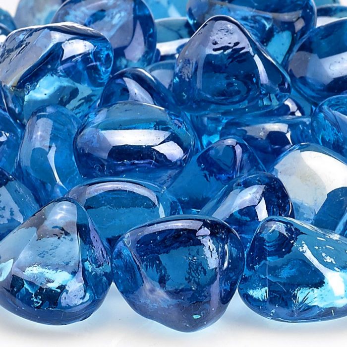 Coastal Blue Luster Zircon Fire Glass - Majestic Fountains and More.