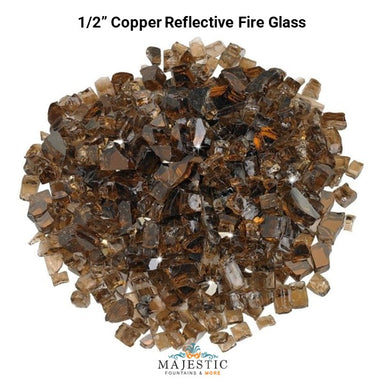 Copper Reflective Fire Glass - Majestic Fountains.