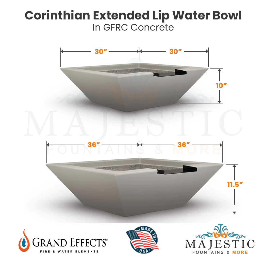 Corinthian Extended Lip GFRC Water Bowl  - Majestic Fountains