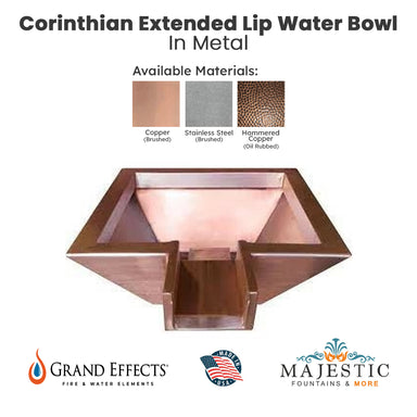 Corinthian Extended Lip Water Bowl by Grand Effects - Majestic Fountains