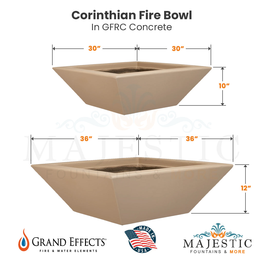 Corinthian GFRC Fire Bowl by Grand Effects  - Majestic Fountains