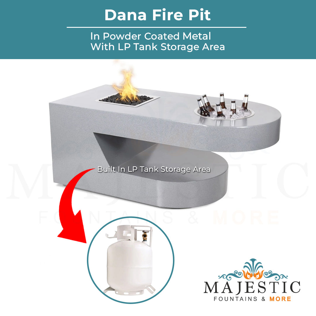 Dana Fire Pit in Powder Coated Metal - Majestic Fountains