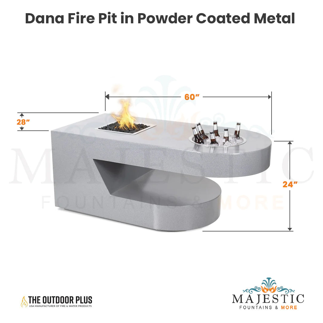 Dana Fire Pit in Powder Coated Metal - Majestic Fountains and More