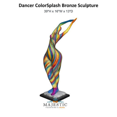 Dancer ColorSplash Bronze Sculpture - Majestic Fountains & More