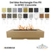 Del Mar Rectangle Fire Pit in GFRC Concrete - Majestic Fountains