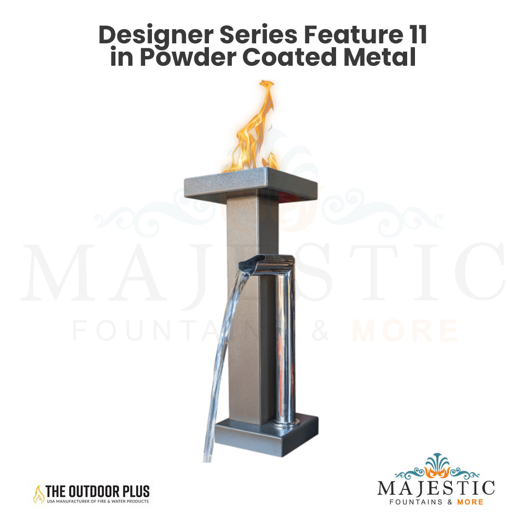 Designer Series Feature 11 Fire and Water Scupper in Powder Coated Metal by The Outdoor Plus