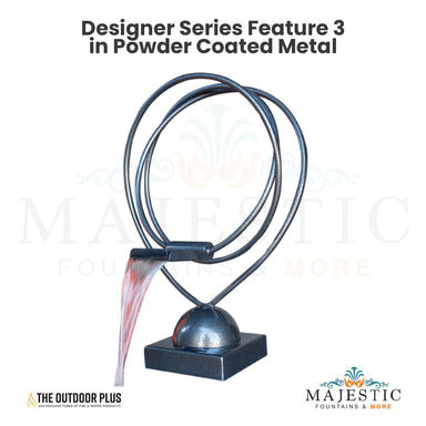 Designer Series Feature 3 Waterfall in Powder Coated Metal by The Outdoor Plus - Majestic Fountains and More