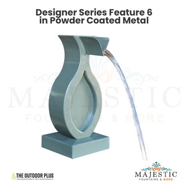 Designer Series Feature 6 Waterfall in Powder Coated Metal by The Outdoor Plus - Majestic Fountains and More