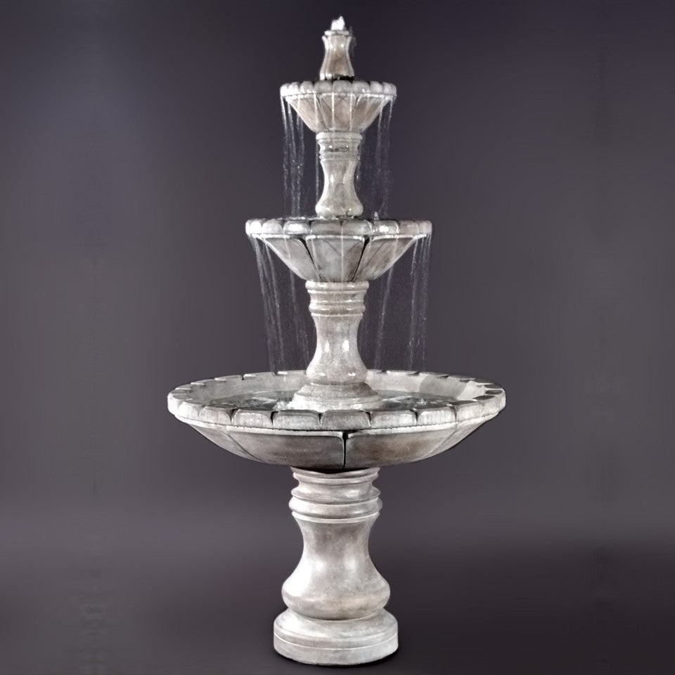 Dijon 3 Tier Fountain in Cast Stone by Fiore Stone - LG173-F - Majestic Fountains and More