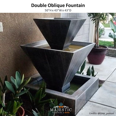 Double Oblique Fountain - Outdoor Fountain by Gist G-OBDF-35 - Majestic ...