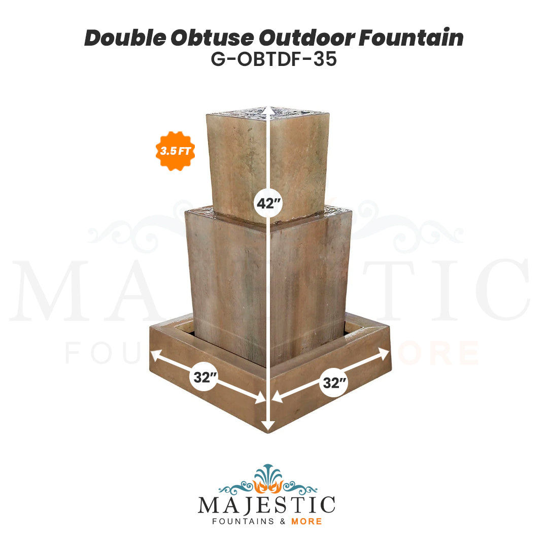 Double Obtuse Fountain-Outdoor Fountain - Majestic Fountains