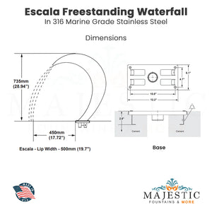 Escala Freestanding Waterfall - Majestic Fountains