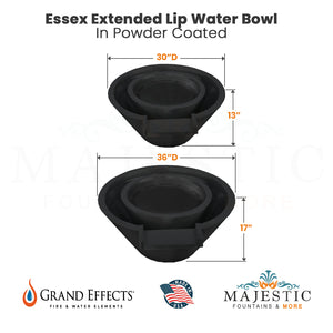 Essex Extended Lip Fire _ Water Bowl Artisan Series - Majestic Fountains