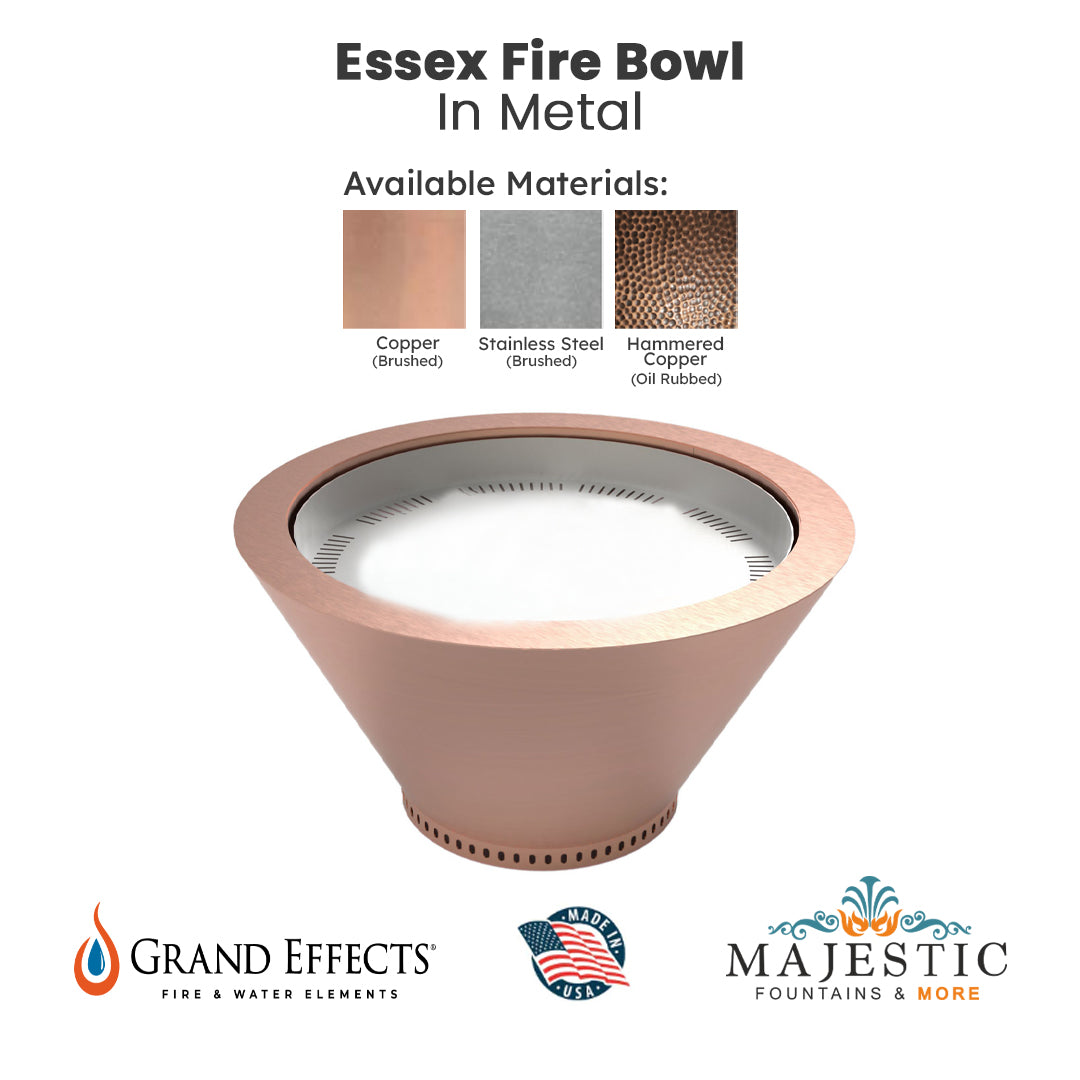 Essex Fire Bowl in Metal by Grand Effects - Majestic Fountains