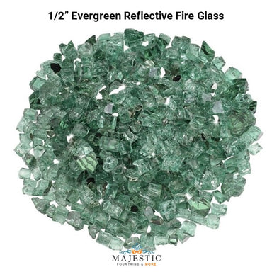 Evergreen Reflective Fire Glass - Majestic Fountains.