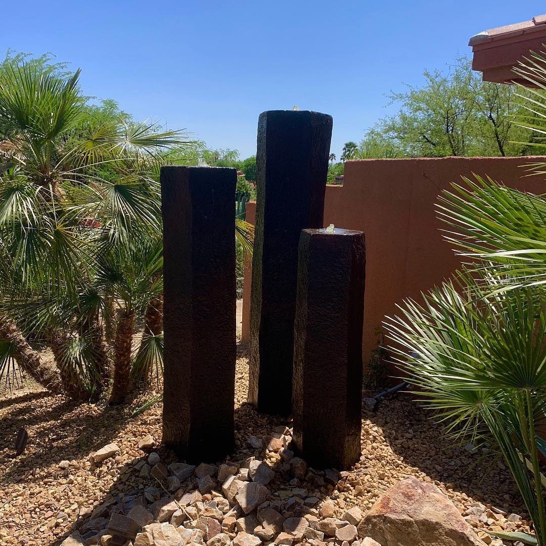 Polished Top Basalt Column Fountain Kit